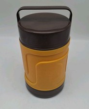 DDR Eisbehälter/Thermosbehälter / Eisbombe/ Gelb, Braun 750 ml