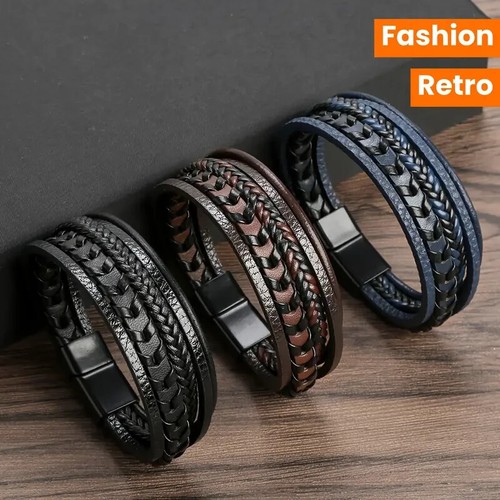 Retro vintage leder armband - retro,