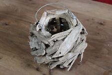 Restposten: Windlicht/Laterne aus Holz mit Glaseinsatz, H 17 cm, Durchm. 23 cm