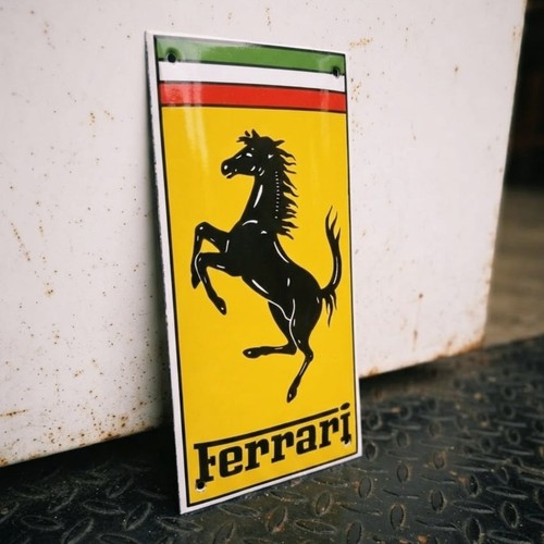 Emailschild ferrari gelb - ferrari,