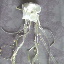 Kopfschmuck Kommunion Blüte Perlen Haarschmuck Kommunionkind champagner