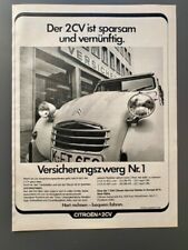 Versicherungszwerg Nr. 1 Citroen 2CV Ente Oldtimer 1972 Vintage Werbung Reklame