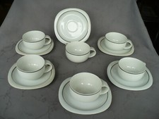 Rosenthal Suomi Platinrand silber 6 Teegedecke Teetassen mit Untertassen