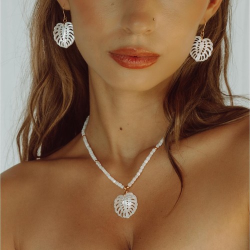 Damen kette perlenkette - kette, weiß