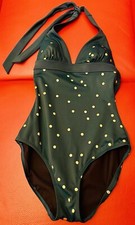 Boden Neckholder Badeanzug Petrol / Gold Gr. 34 Neuwertig Bitte Lesen