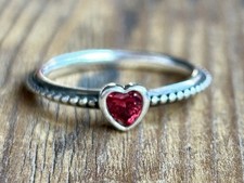 Pandora Herz-Ring, 925er Silber, Gr. 52, selten