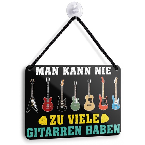 Blechschild gitarre spruch - gitarre,
