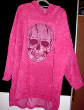 damen kapuzen pullover pink mit totenkopf motiv aus strass größe größe 58/60