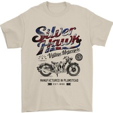 Silber Hawk Vintage Motorrad Union Jack Herren 100% Baumwolle