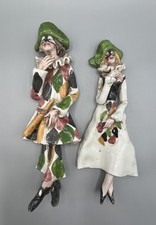 2x Keramik Harlekin Figur