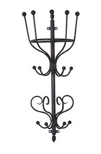 Wandgarderobe schwarz 9 Haken