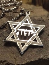Israel Davidstern sehr selten und schön Halskette in Silber Juden Synagoge Tora