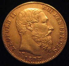 MDS BELGIEN 20 FRANCS 1878