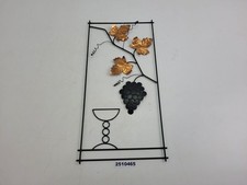 Wand-Dekoration/Bild Metall Weinlaub Weinrebe Weintraube 60er Jahre DDR #2510465