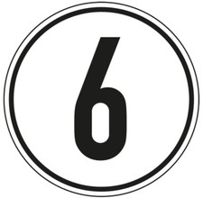Aufkleber Geschwindigkeits-Schild "6 km/h" Folie gemäß StVZO § 58 | Ø5-30cm