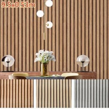 Modern Vliestapete Holz-Paneele 3D Effekt Tapete Natur Lamellen Holztapete Dekor