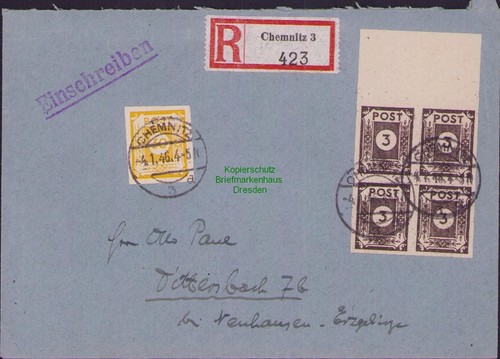 B21568 brief sbz - ostsachsen, 4x
