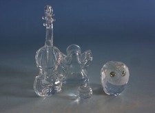4 kleine Glas Figuren Eule