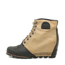 Sorel Damen NL2796-012 Stiefel beige schwarz Canvas Wedge Stiefeletten EU 42