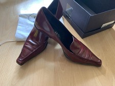 Prada Pumps Preloved Größe 37,5 Absatzschuhe High Heels Bordeaux Damen Lackleder