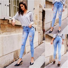 💜Glitzer Risse Jeans XS S M