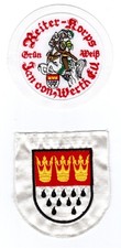 Original  Karneval Köln Abzeichen Reiter Korps Jan von Werth Grün Weiß Unbenutzt