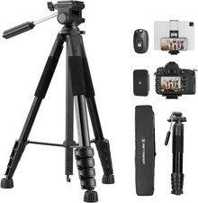 K&F Concept Kamera Stativ 190cm Leichtes Camera Tripod mit Abnehmbar 3-Wege-Kopf