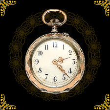 Antike Damen Taschenuhr 800 Silber | vergoldet | Cylindre 10 Rubis | um 1900