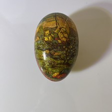 Osterei Pappmache 12cm Candy Container mit Ostermotiv alt