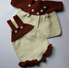 Sweet Baby Mädchen Romper/Strampler Strick - Set Selbstgestrickt Gr. 74- 86 NEU 