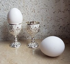 2x silberne EIERBECHER edel