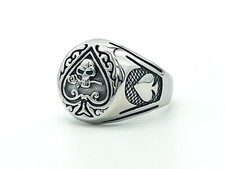 Skull Ace Edelstahl Ring Biker