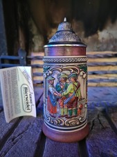 Bierseidel/Bierkrug mit Zinndeckel von GERZ, Sammlerstück! MIT ZERTIFIKAT