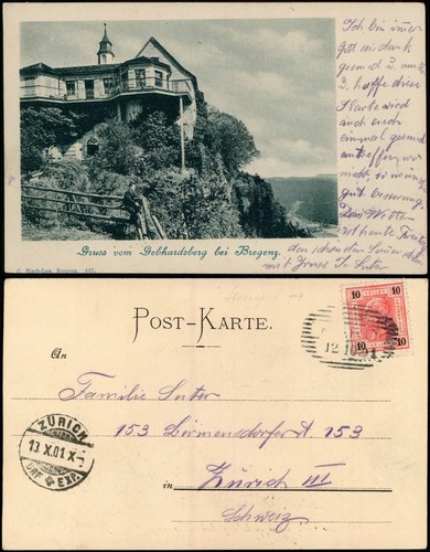 Ansichtskarte bregenz gruss - ansichtskarte,