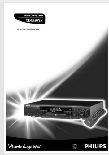 Philips cdr 950 951 - cdr, audio
