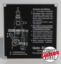 Schild Betriebsanleitung -