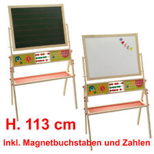 Kinder Standtafel 113 cm Holz magnetische Tafel Weiß & Grün mit Magnetbuchstaben