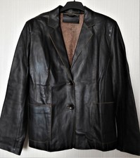 wie NEU!!! edle hochwertige Kunst Leder Jacke Gr. L / 42 schwarz braun
