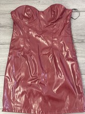 Kleid Lederlook Minikleid Damen Rot Dunkelrot SHEIN Größe S