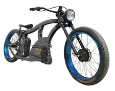 Power-Bikes, Pedelec, E-Bike, retro, Fatbike, Cruiser, Fahrrad, grau, ice blue