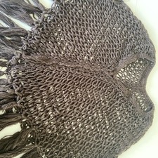 Brauner Damen Wollponcho Gr. S