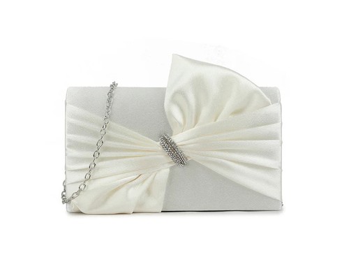 Damen satin plissee - satin, clutch