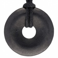 Schungit donut anhänger - schungit,