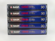 5x BASF Chrome Extra II 90  |  1994 | ULTRA rare edition | Neuw. | Stickers | 1a