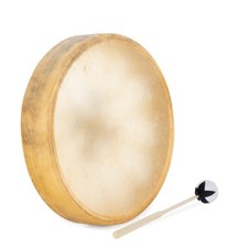 B-WARE Schamanentrommel 16" 41cm Handtrommel Esche Pferdefell Schlägel Naturhaut