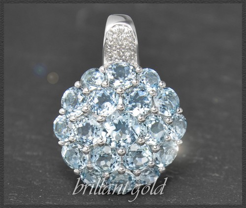 Aquamarin diamant anhänger - aquamarin,