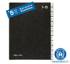 Pultordner PAGNA A4 1-12 Hartpappe , neu , Vorordner Unterschriftenmappe schwarz