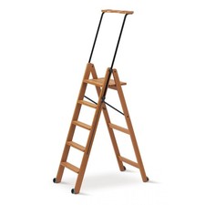 Leiter TUSCANIA; Holz - 5 Stufen - zusammenklappbar - mit Sicherheitssystem - 