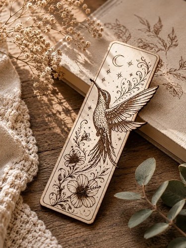Kolibri lesezeichen aus holz - aus,