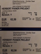 Herbert Pixner 2 Konzertkarten Elbphilharmonie Hamburg ausverkauft 01.12.25